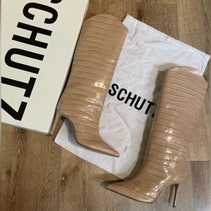 Schutz Maryana Over the Knee Leather Boot in Blush